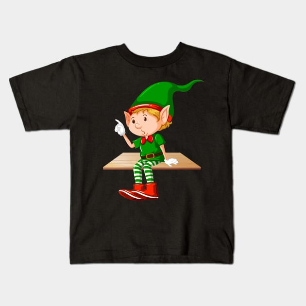 Santas Lost Helper Kids T-Shirt by ManxHaven